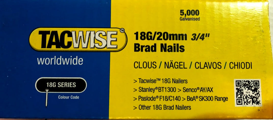 18 Gauge Galvanised Brads 13mm - 50mm