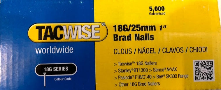 18 Gauge Galvanised Brads 13mm - 50mm
